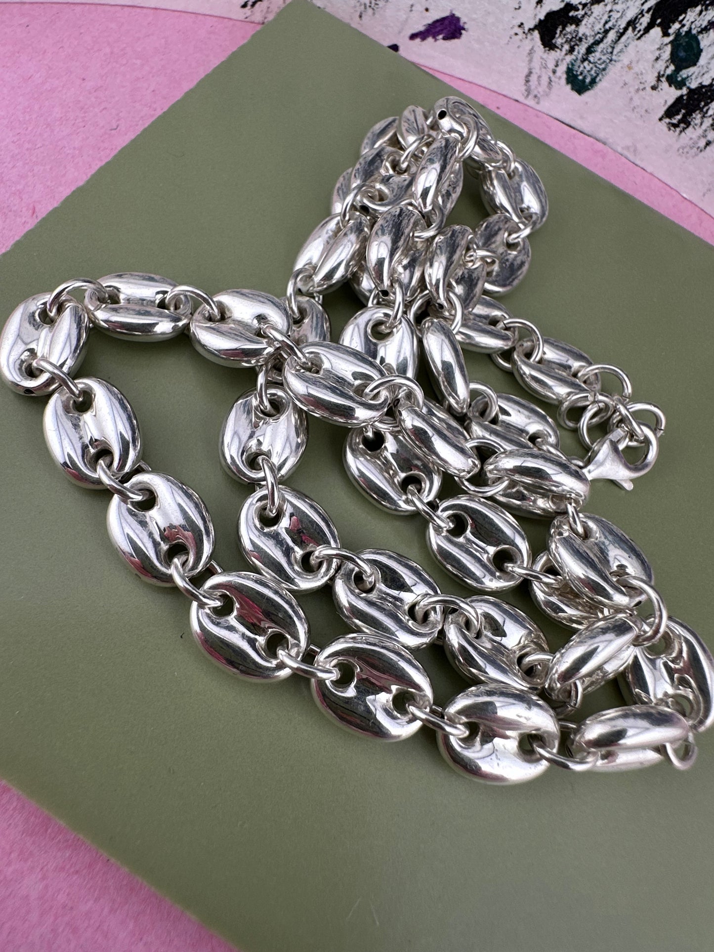 Sterling Silver XL Puffy Mariner Chain