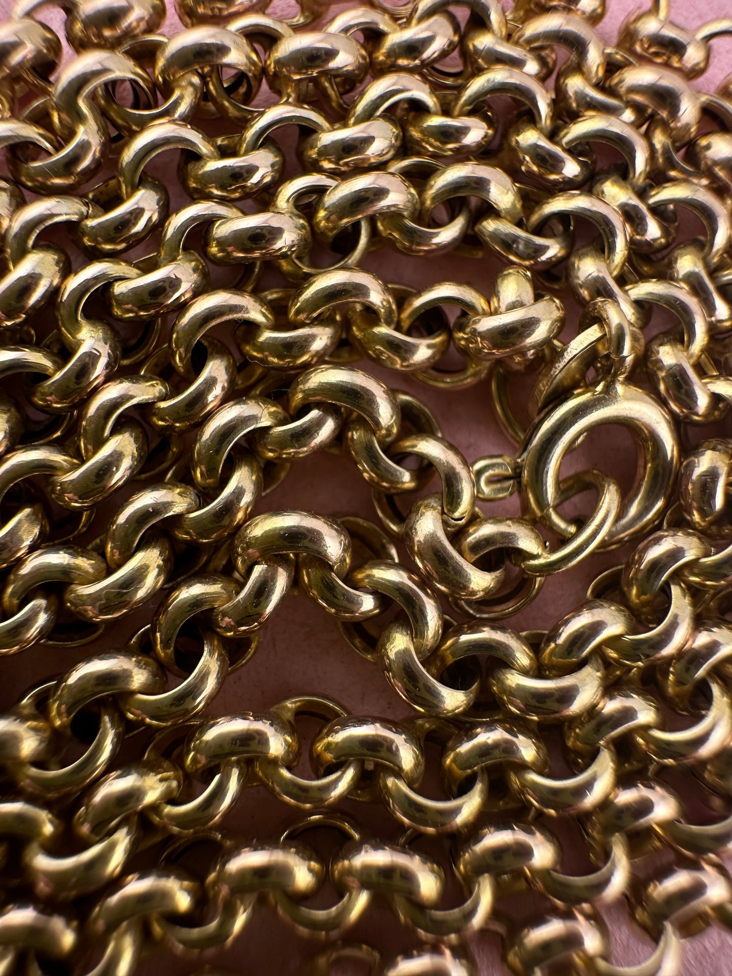 Vintage 9ct Gold puffy Rolo belcher chain