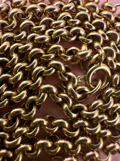 Vintage 9ct Gold puffy Rolo belcher chain