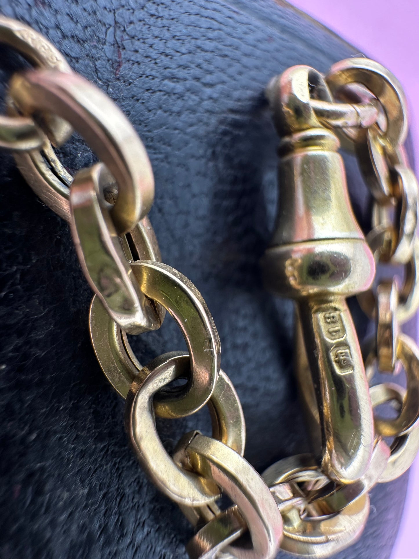 Vintage 18ct Gold Cable Extender with Antique 18ct gold Dog clip