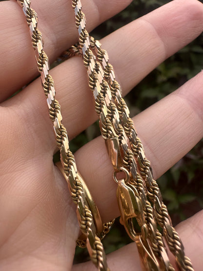 Vintage 9ct Rose Gold Angular Rope chain