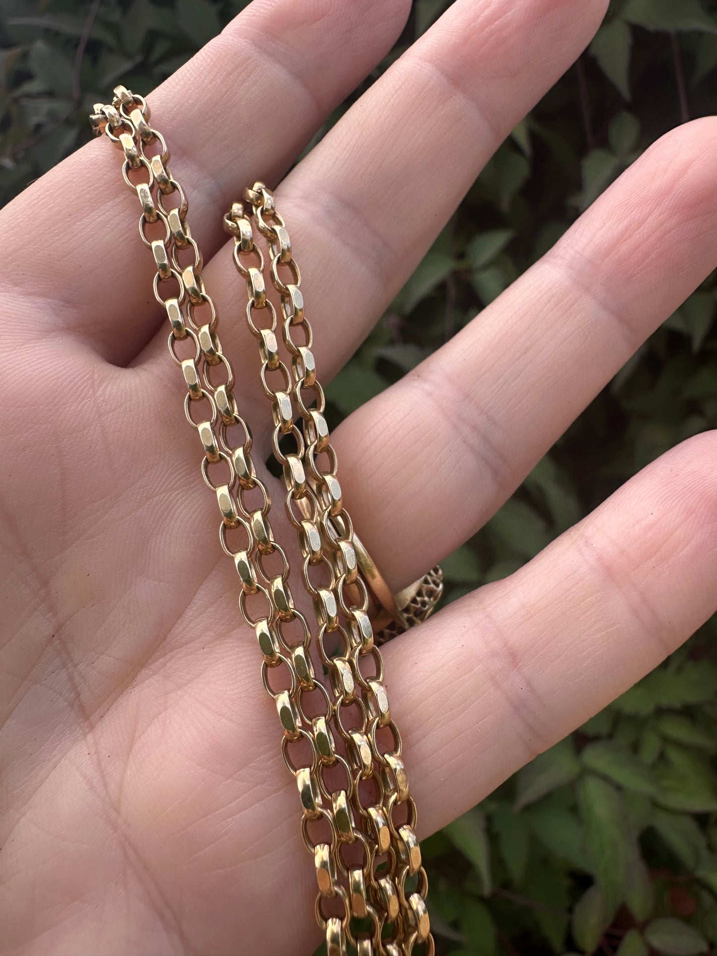 Vintage 9ct Yellow gold Biker Belcher chain
