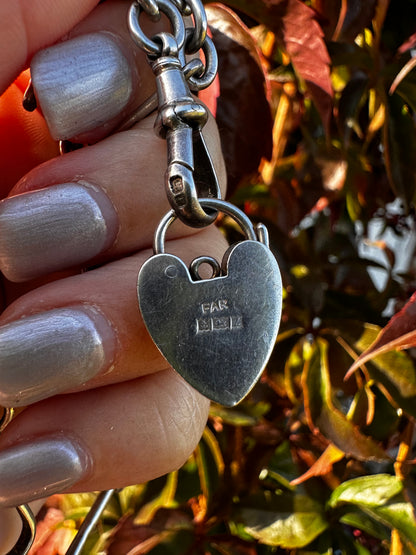 Vintage Sterling Silver Heart Padlock