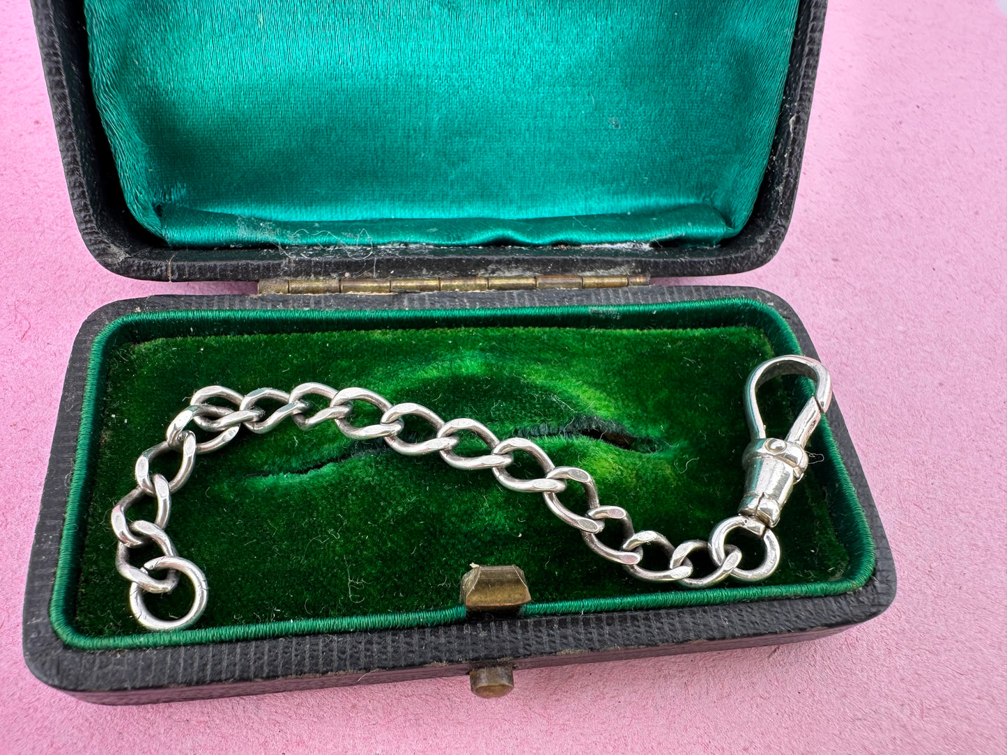 Sterling Silver Flat Curb extender with Dog Clip