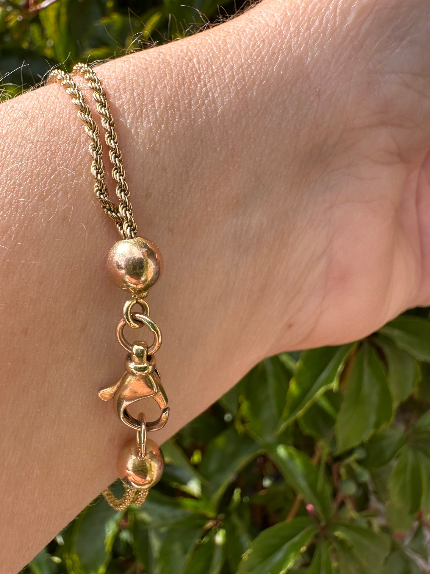 Vintage 9ct gold Bead and Rope bracelet