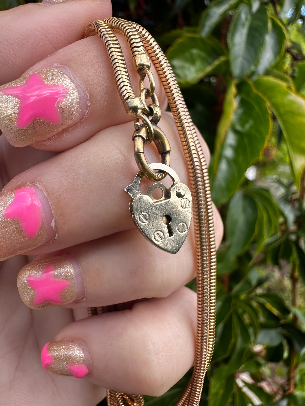Vintage 9ct gold mini heart padlock