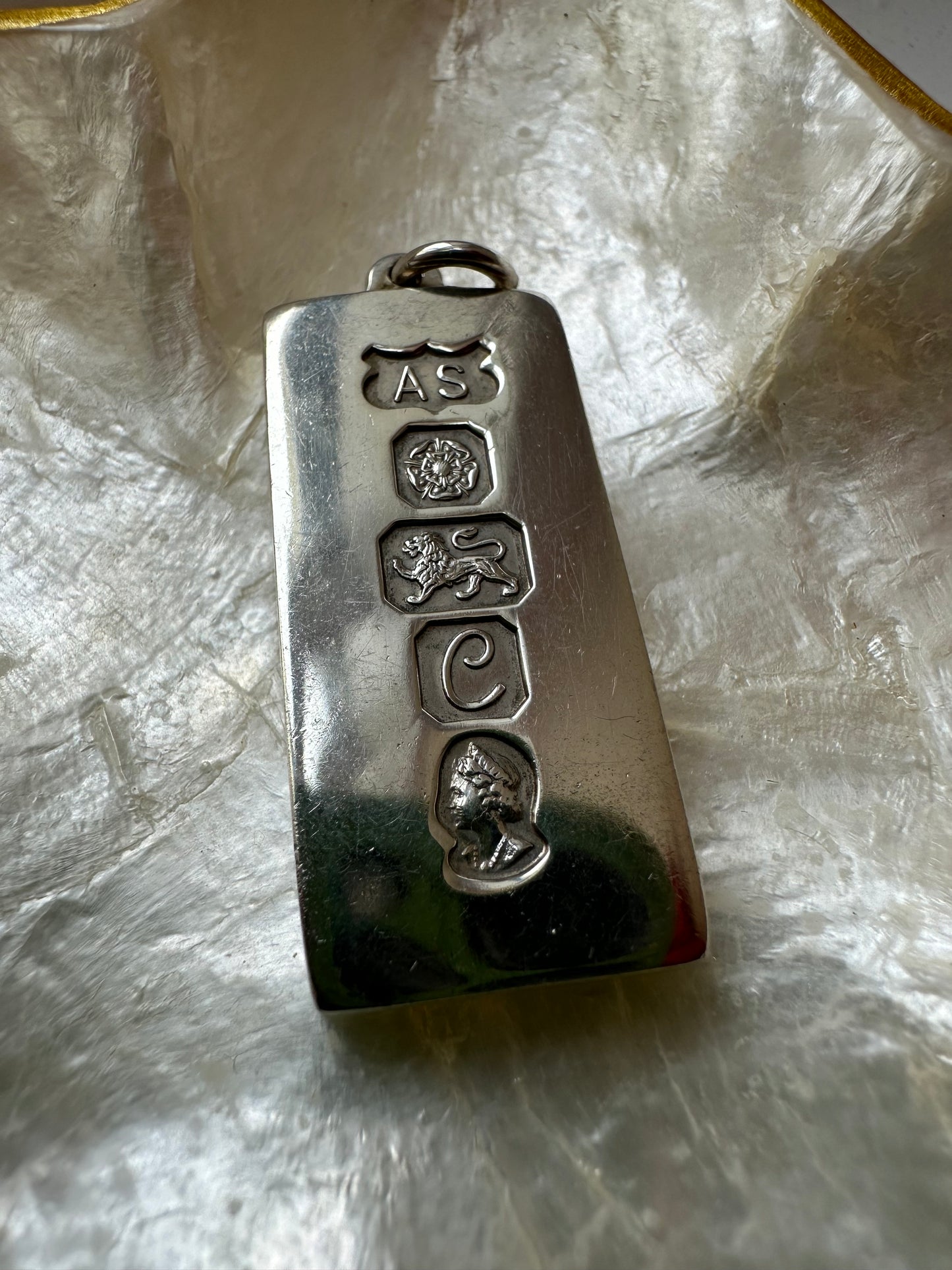 Vintage Silver Ingot pendant - Queen Elizabeth II silver Jubilee 1977