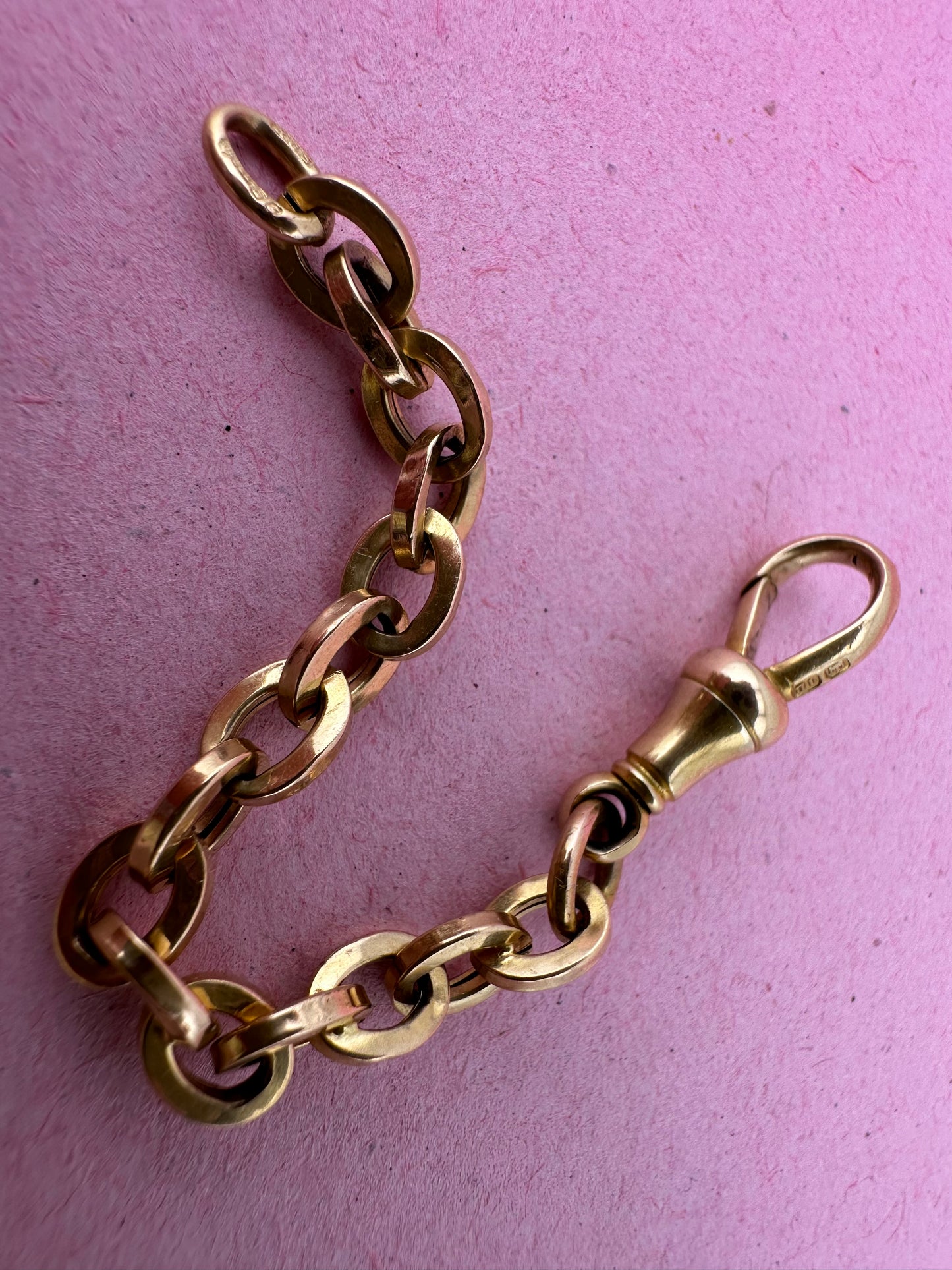Vintage 18ct Gold Cable Extender with Antique 18ct gold Dog clip