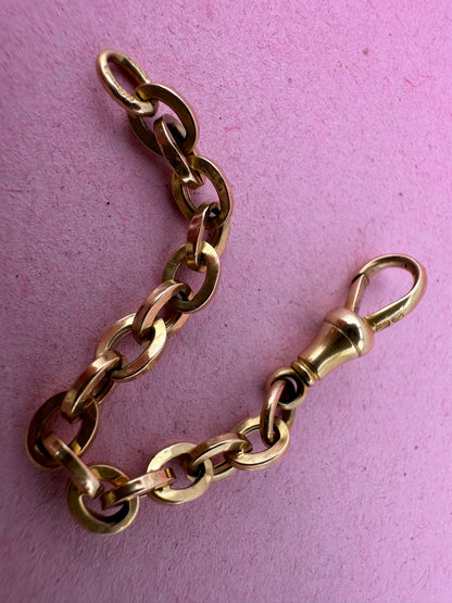 Vintage 18ct Gold Cable Extender with Antique 18ct gold Dog clip