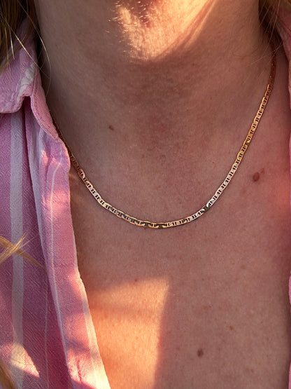 Vintage 9ct Yellow Gold Flat Mariner chain