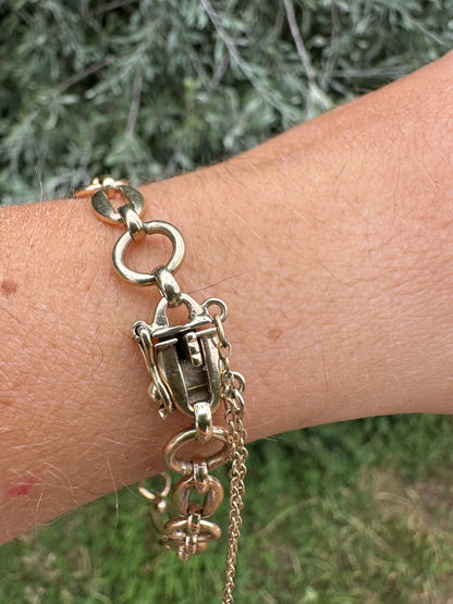 Vintage 9ct Oval and round link bracelet