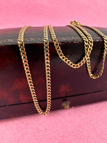 Vintage 9ct yellow gold Flat curb chain