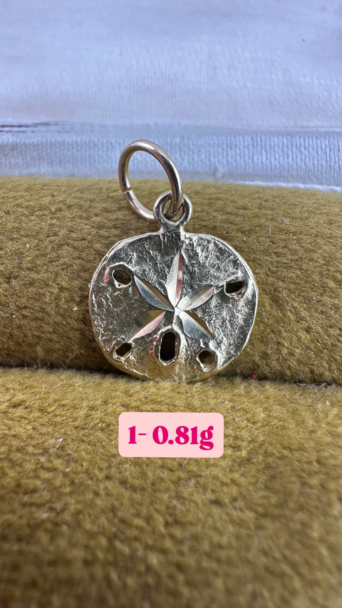 Vintage 14ct Sand Dollar Sea Urchin Charm with 9ct Gold bail.