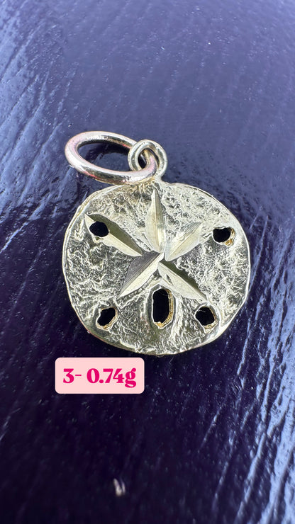 Vintage 14ct Sand Dollar Sea Urchin Charm with 9ct Gold bail.