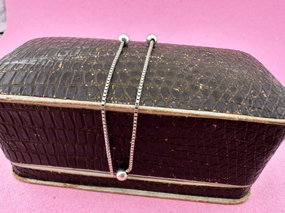 Vintage Sterling silver box and ball bracelet
