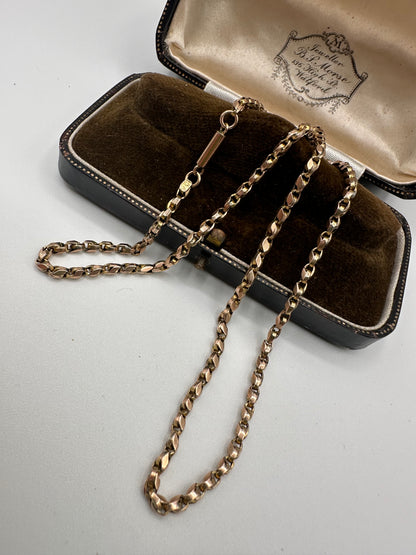 Antique 9ct Rose Gold Tulip chain