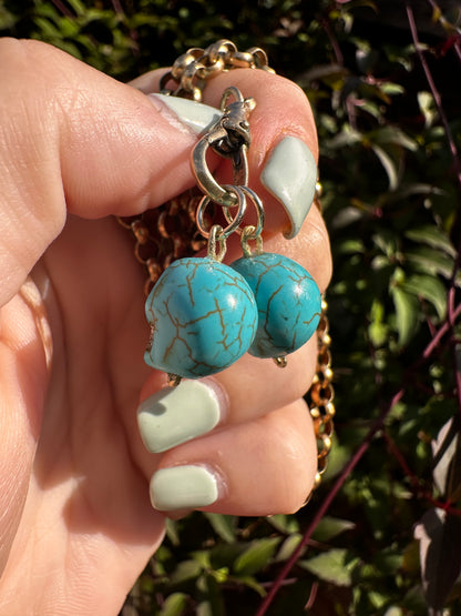 9ct Gold and Turquoise Skull charms
