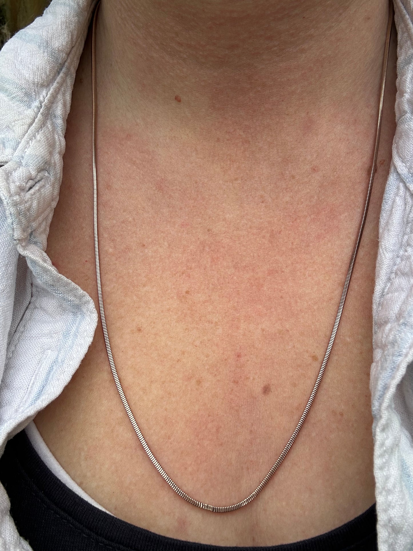 9ct Rose Gold Snake Chain with dog clip