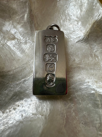 Vintage Silver Ingot Pendant - Silver jubilee 1977