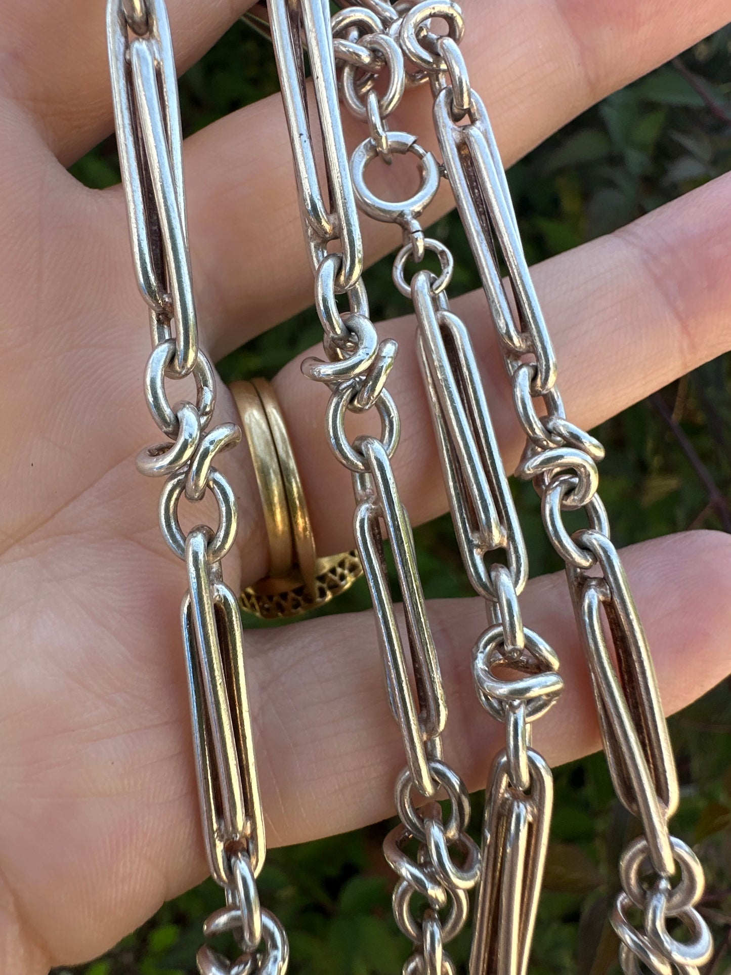 Vintage Sterling Silver Double Trombone chain