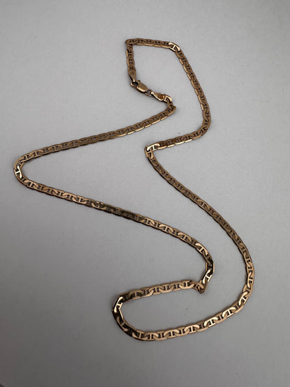 Vintage 9ct Yellow Gold Flat Mariner chain