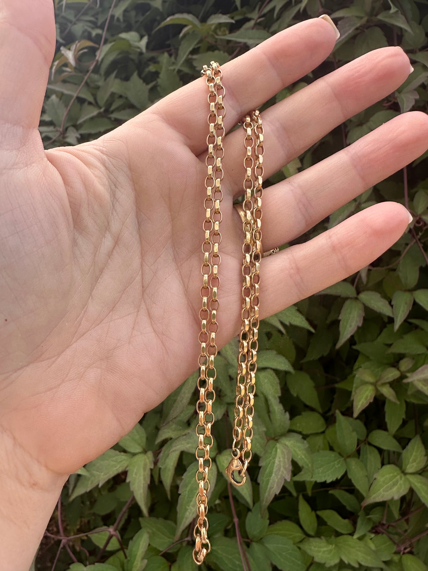 Vintage 9ct Yellow gold Biker Belcher chain