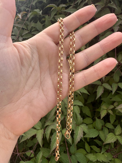 Vintage 9ct Yellow gold Biker Belcher chain