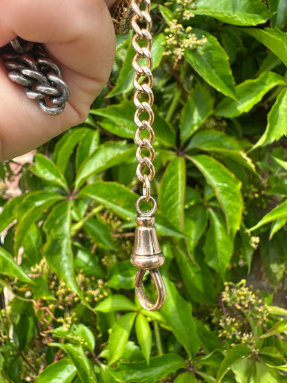 9ct Peachy Rose Gold Gold Curb extender with antique dog clip