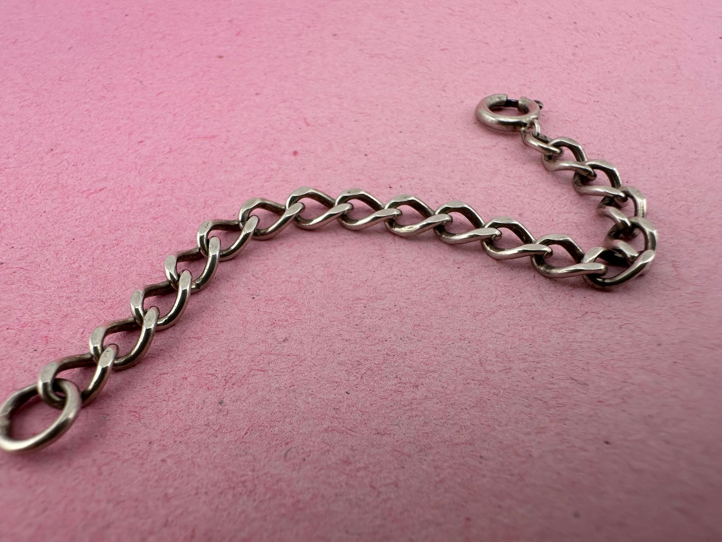 Sterling Silver Flat Curb Extender with Spring Ring clasp