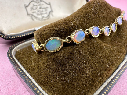 Vintage 9ct Gold Opal tennis bracelet