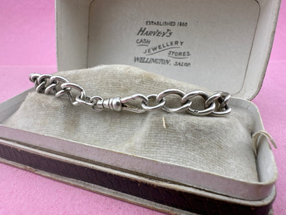 Vintage Sterling Silver Curb bracelet with dog clip