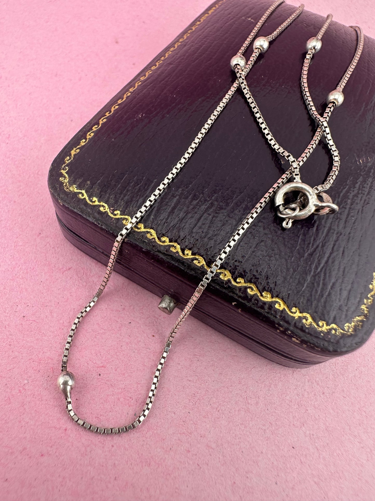 Sterling silver Box and Ball chain