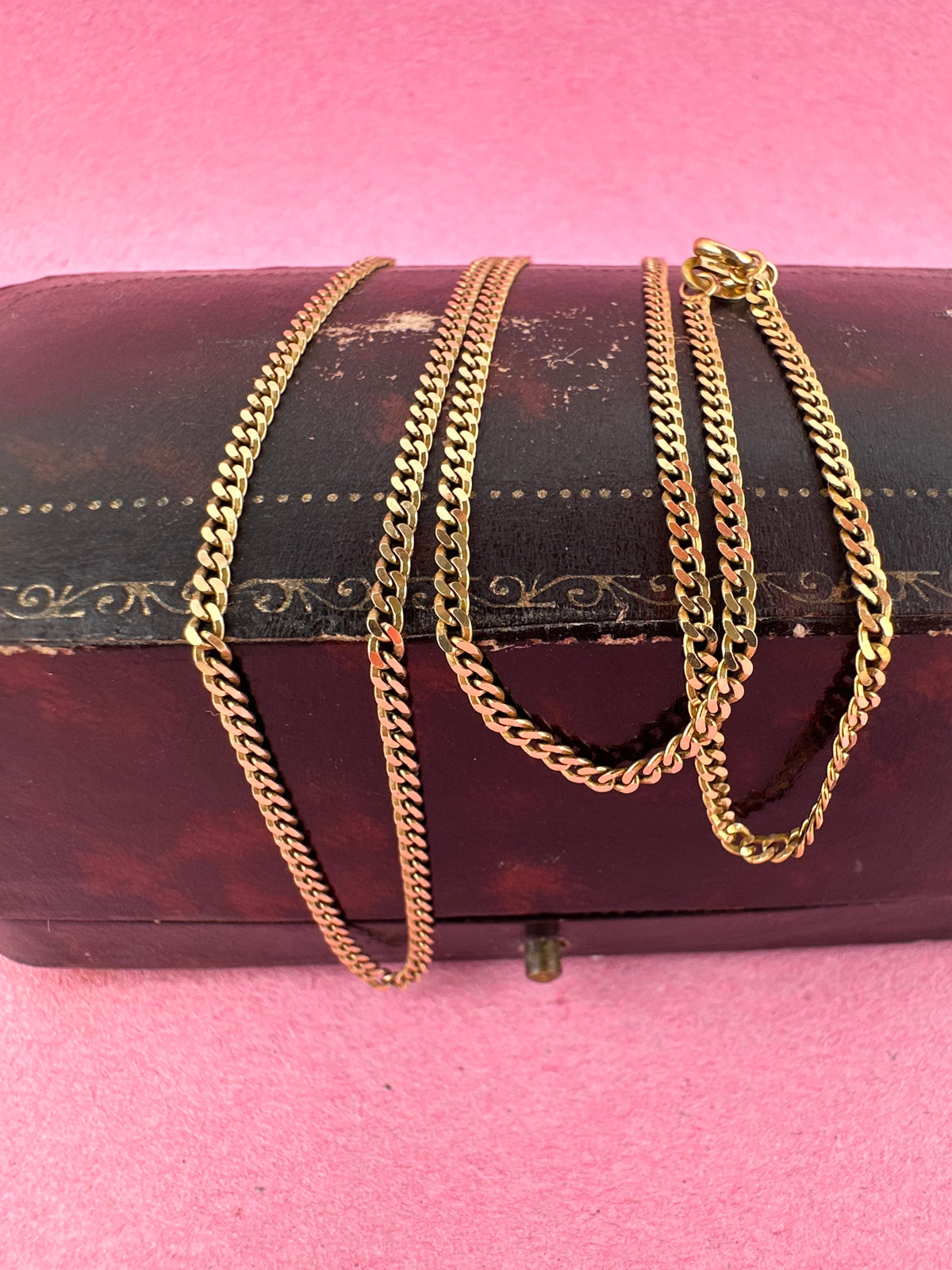 Vintage 9ct yellow gold Flat curb chain