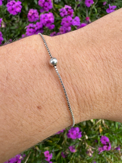 Vintage Sterling silver box and ball bracelet