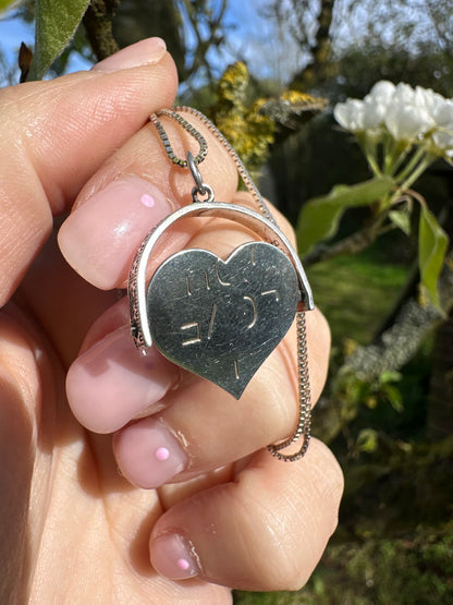 Sterling silver heart shaped ‘I Love you’ spinner