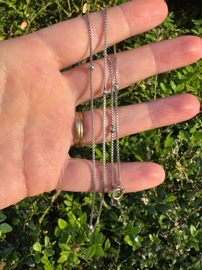 Sterling silver Box and Ball chain