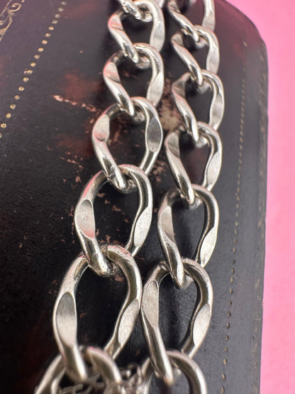 Sterling silver Curb bracelet with heart padlock