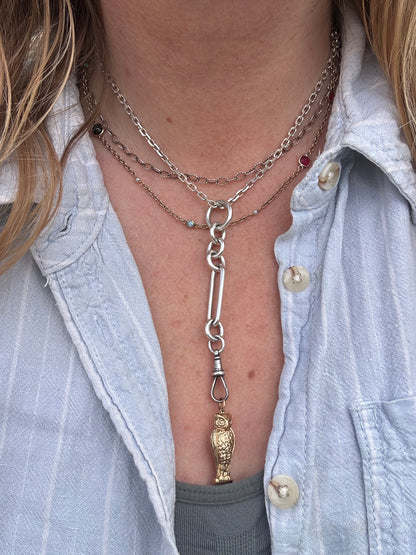 Sterling Silver Textured Oval belcher chain