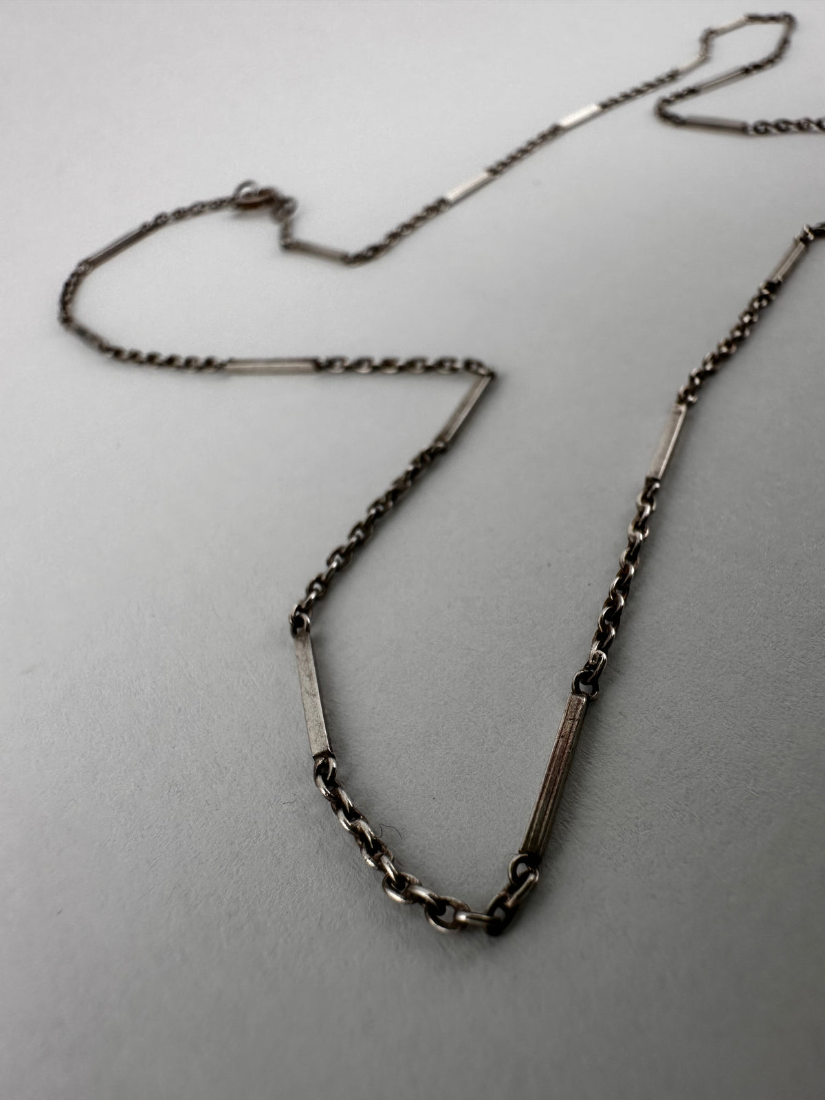 Vintage Sterling Silver Bar station chain