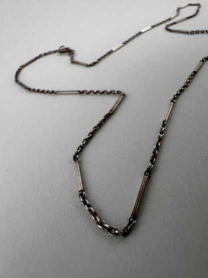 Vintage Sterling Silver Bar station chain