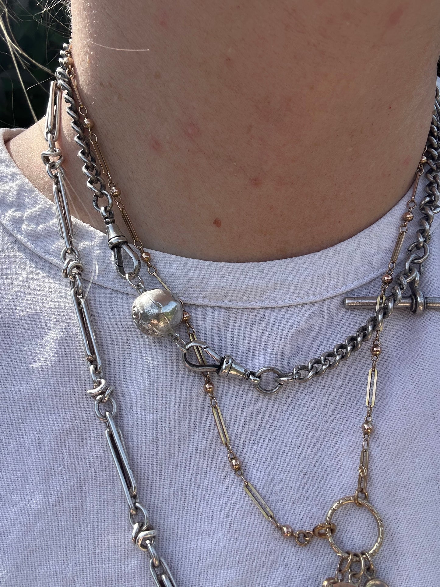 Sterling Silver Patterned Orb Extender- no clasps