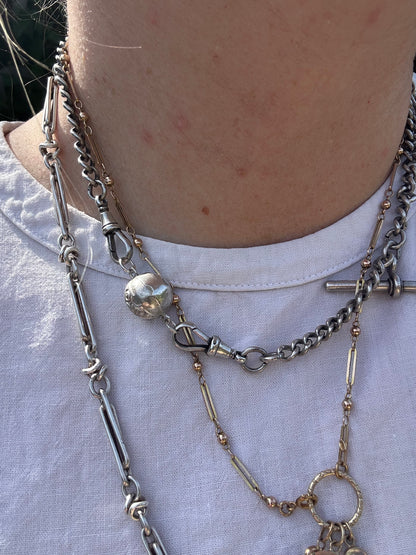 Sterling Silver Patterned Orb Extender- no clasps