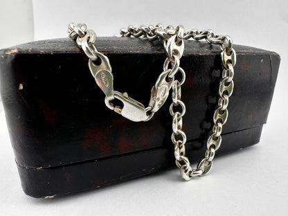 Vintage Sterling Silver Puffy Mariner chain