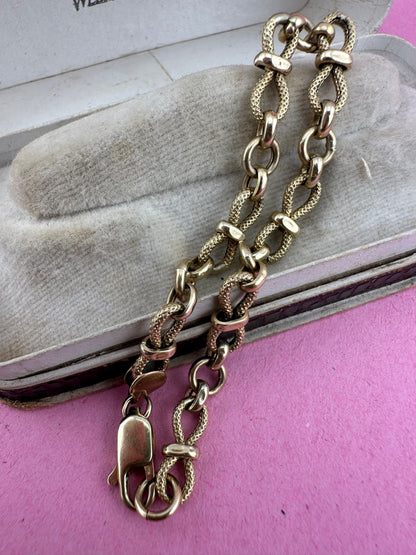 Vintage textured infinity link bracelet