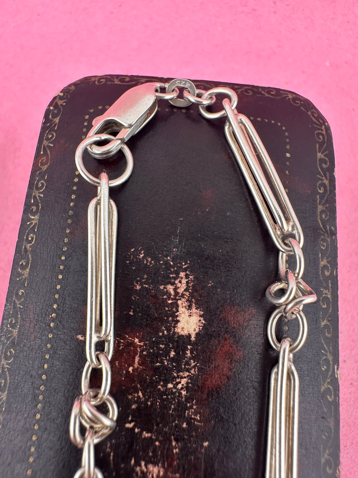 Vintage Sterling silver double trombone bracelet