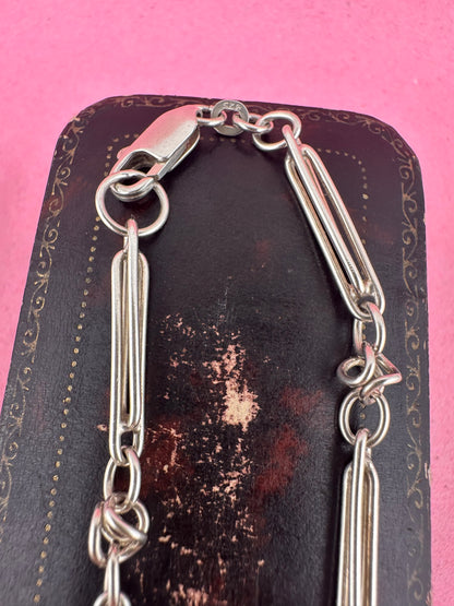 Vintage Sterling silver double trombone bracelet