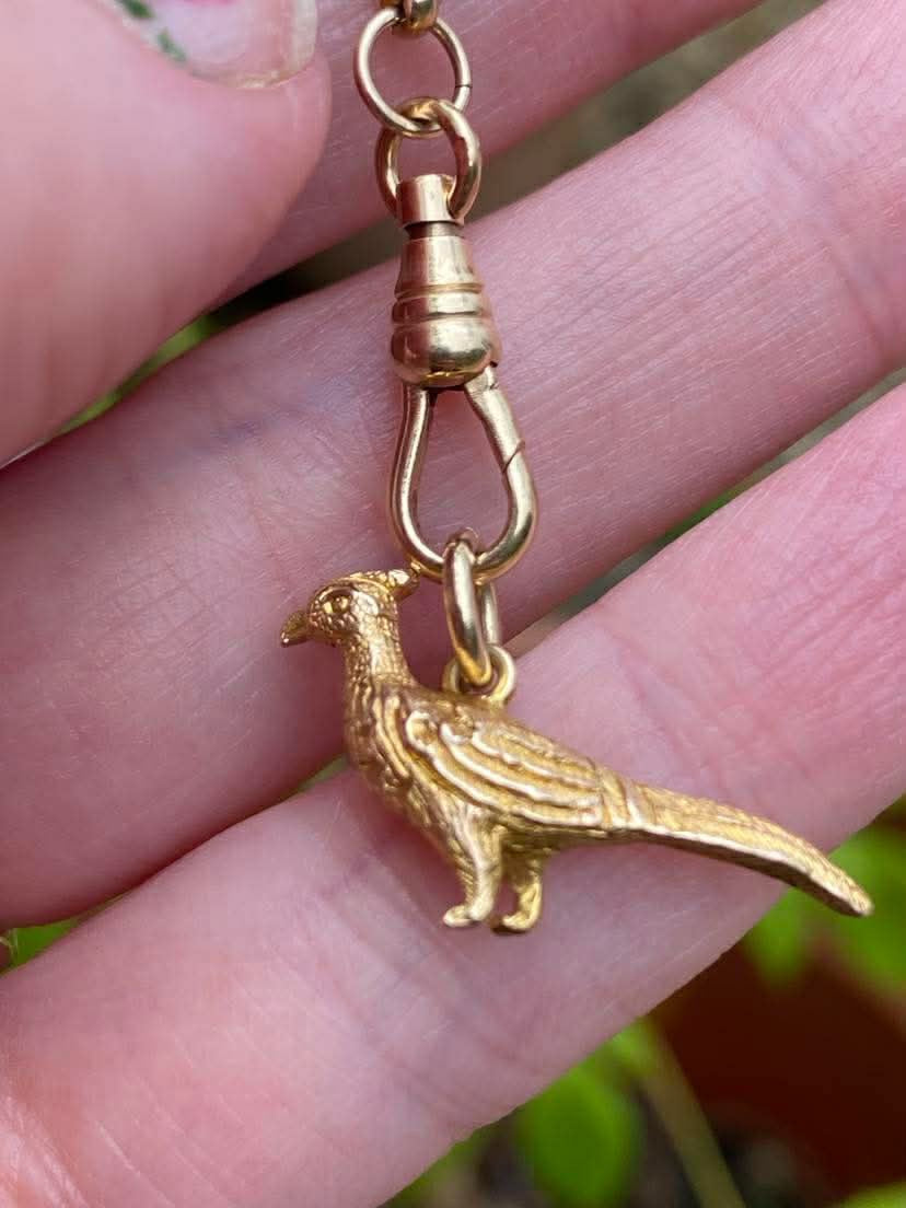 Antique 9ct Gold Pheasant charm
