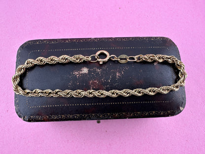 9ct yellow gold rope bracelet