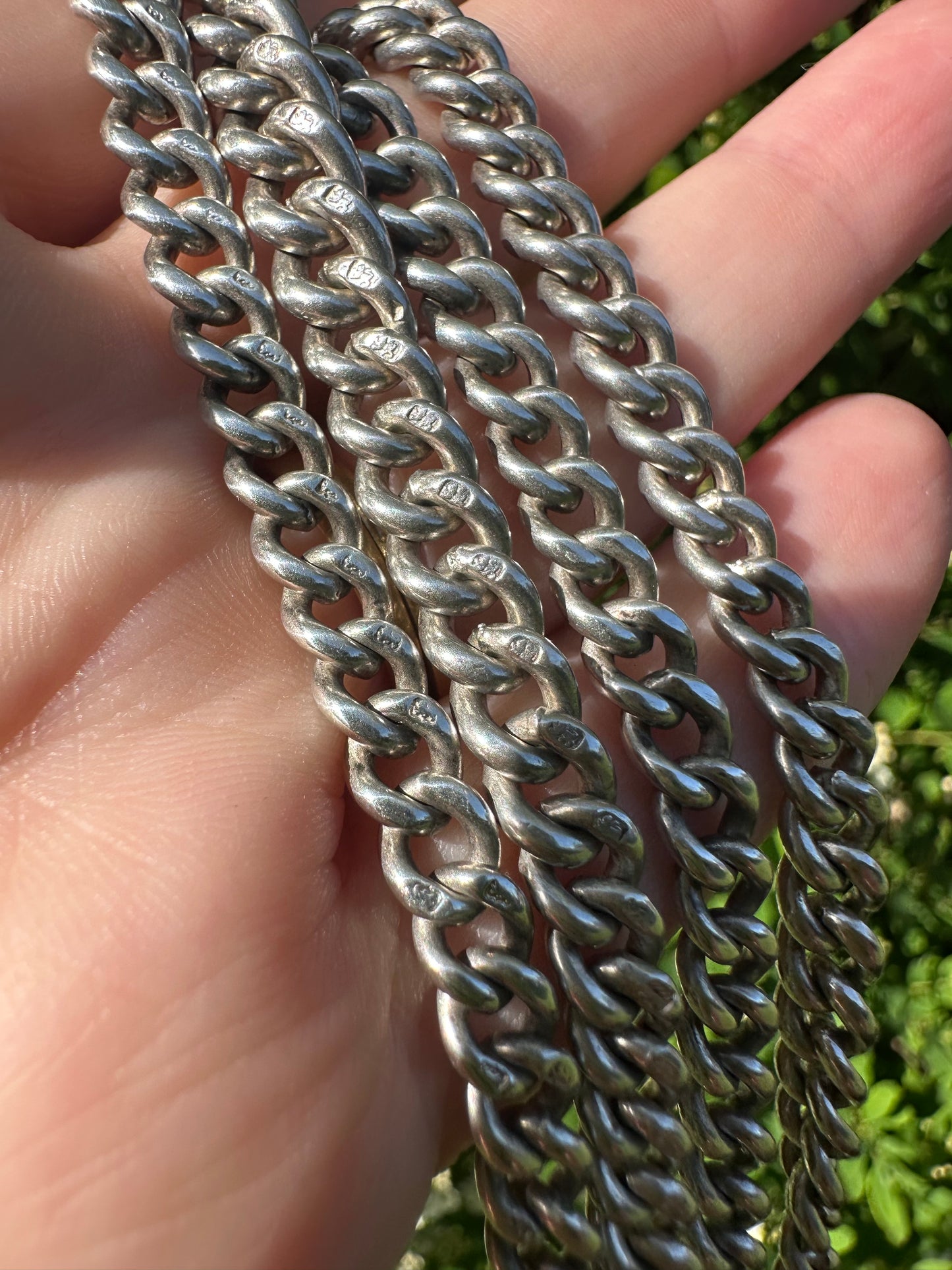 Re-imagined Sterling Silver Albert chain with shepherds hook