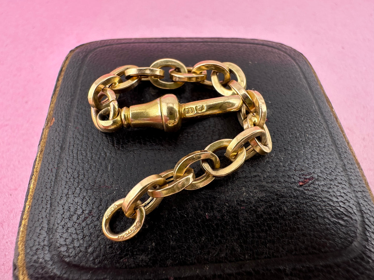 Vintage 18ct Gold Cable Extender with Antique 18ct gold Dog clip